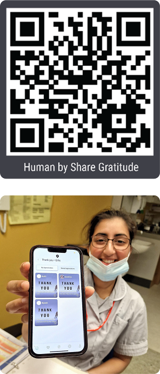 Scan QR Code to Visit Human by Share Gratitude